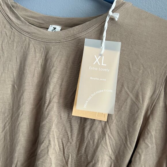 Popflex Bow Back Reversible Long Sleeve Top - Shiitake - Picture 5 of 5